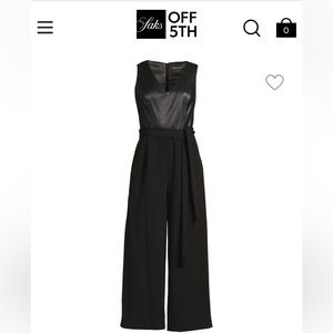 Calvin Klein Jumpsuit, Leather Mix, Size 2